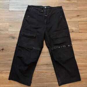 Marithe Francois Girbaud Black Cargo Pants Utility Strap Streetwear Vintage 36